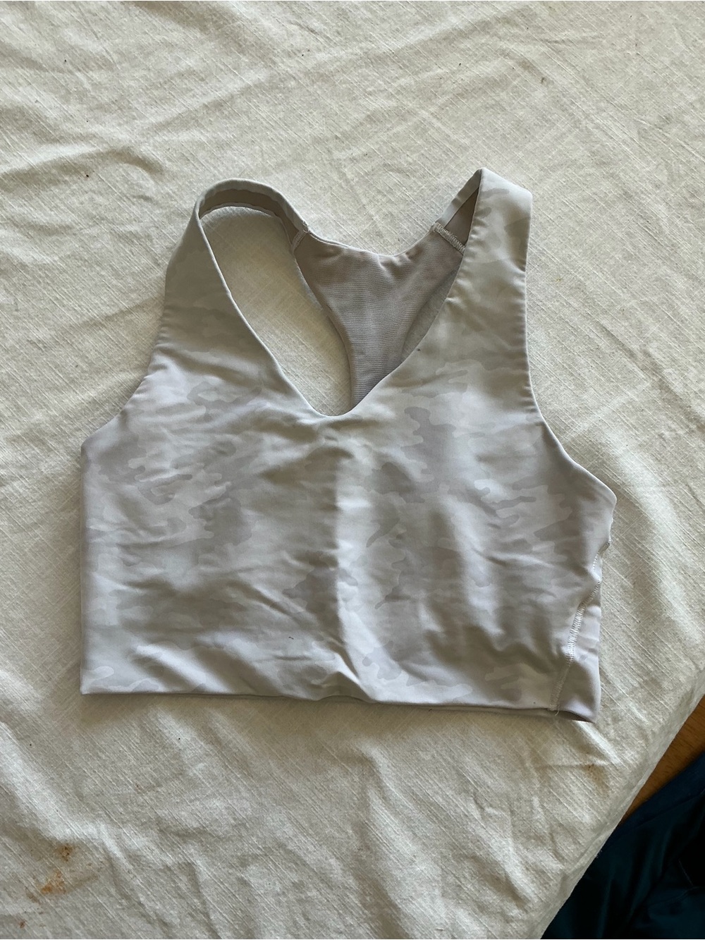 SPANX Light Gray Camo V-Neck Racerback Tank
